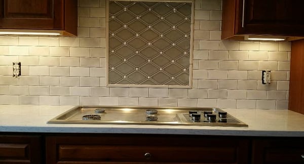 diamond subway tile backsplash